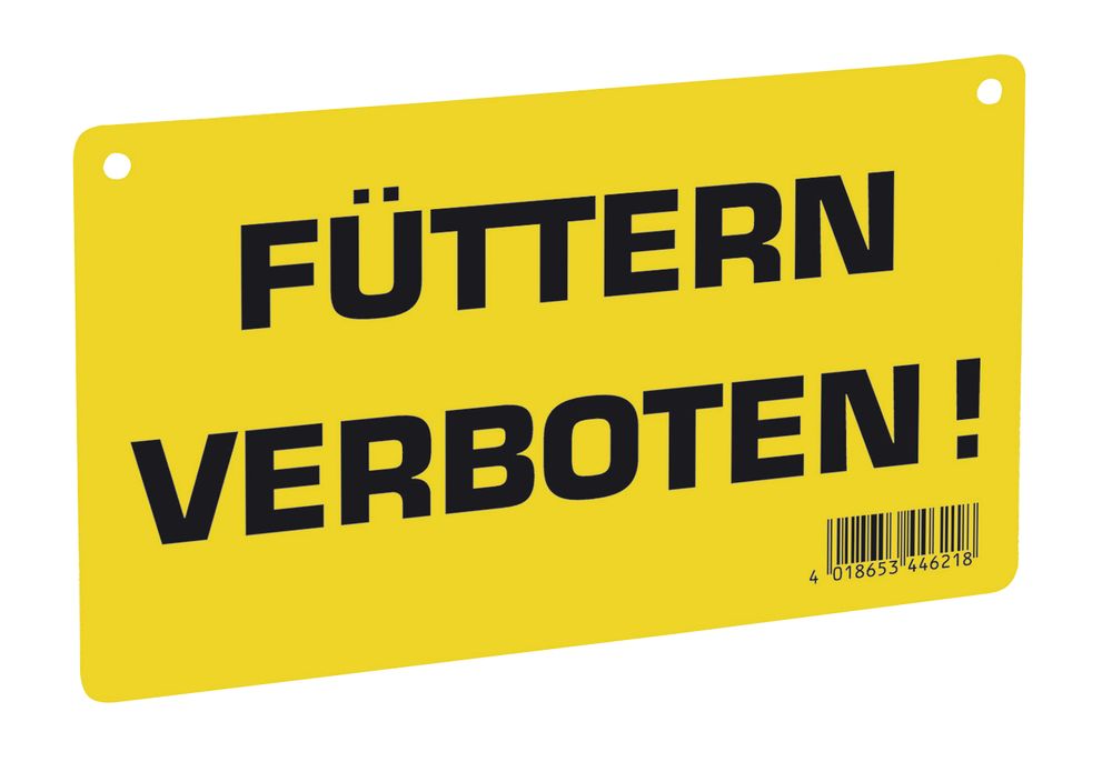 Warnschild: Füttern verboten!