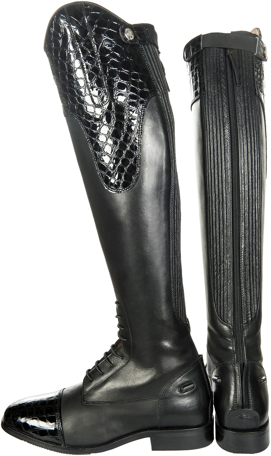 Lederreitstiefel Croco