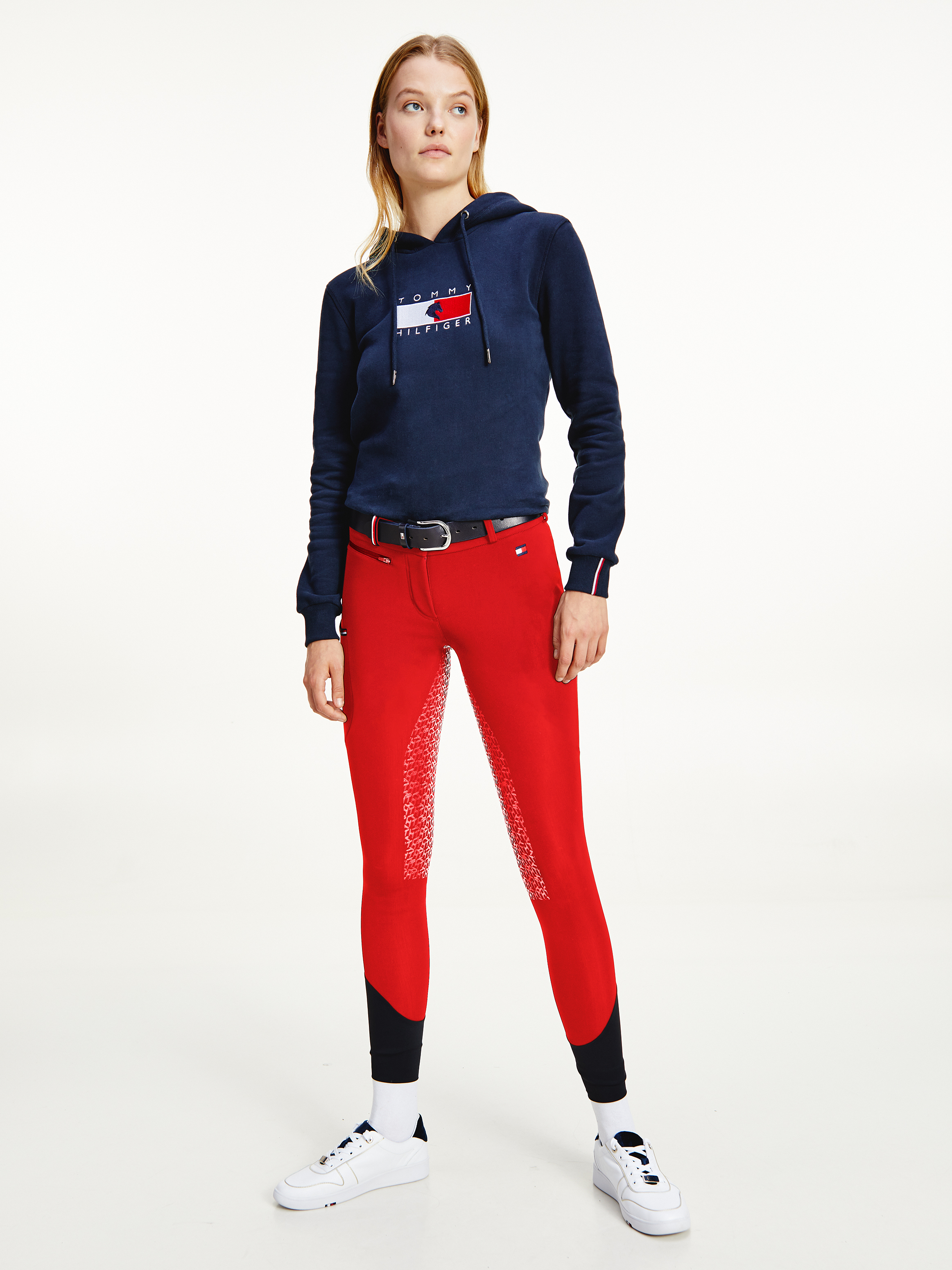 Winter-Reithose Damen Performance Softshell Full Grip Primary Red Tommy Hilfiger