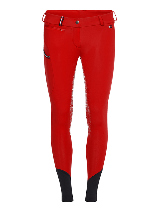 Winter-Reithose Damen Performance Softshell Full Grip Primary Red Tommy Hilfiger