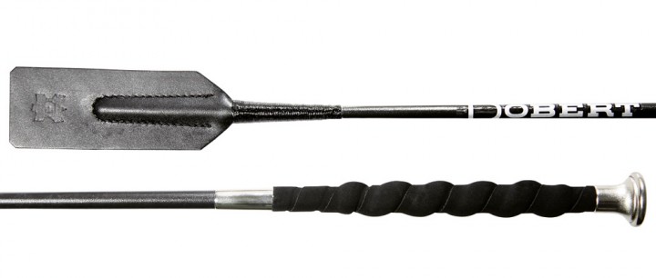 Döbert Springstock blank, gewellter Textilvelourshaftgriff, große Lederklappe