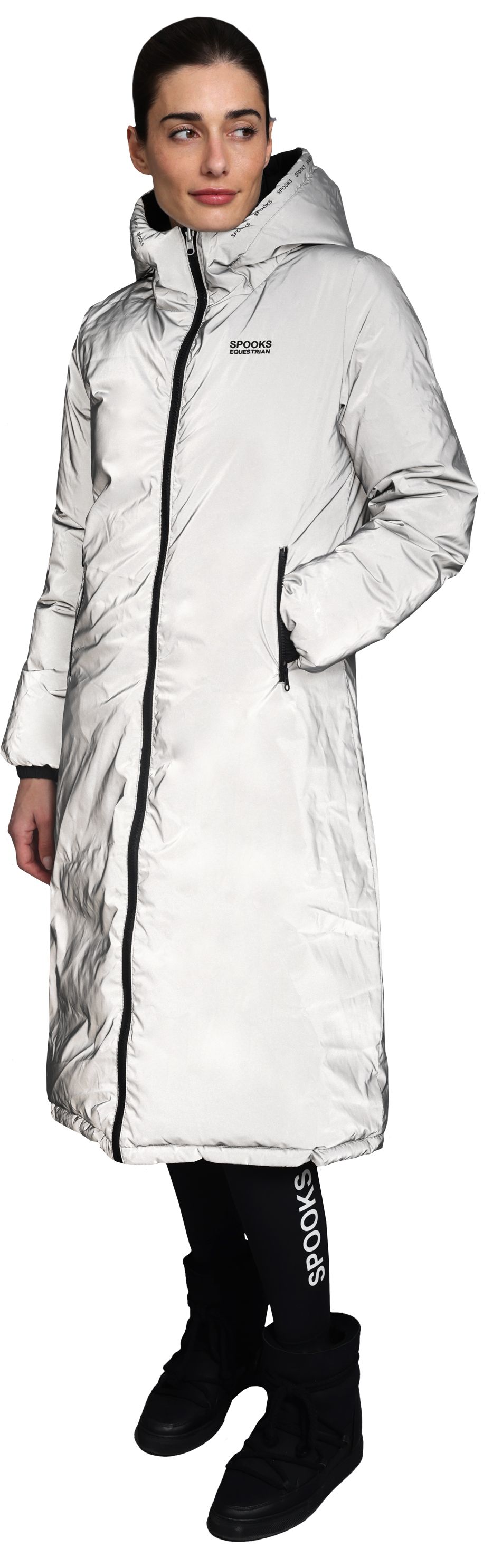 Spooks Lanah Reversible Long Coat, reflektierend
