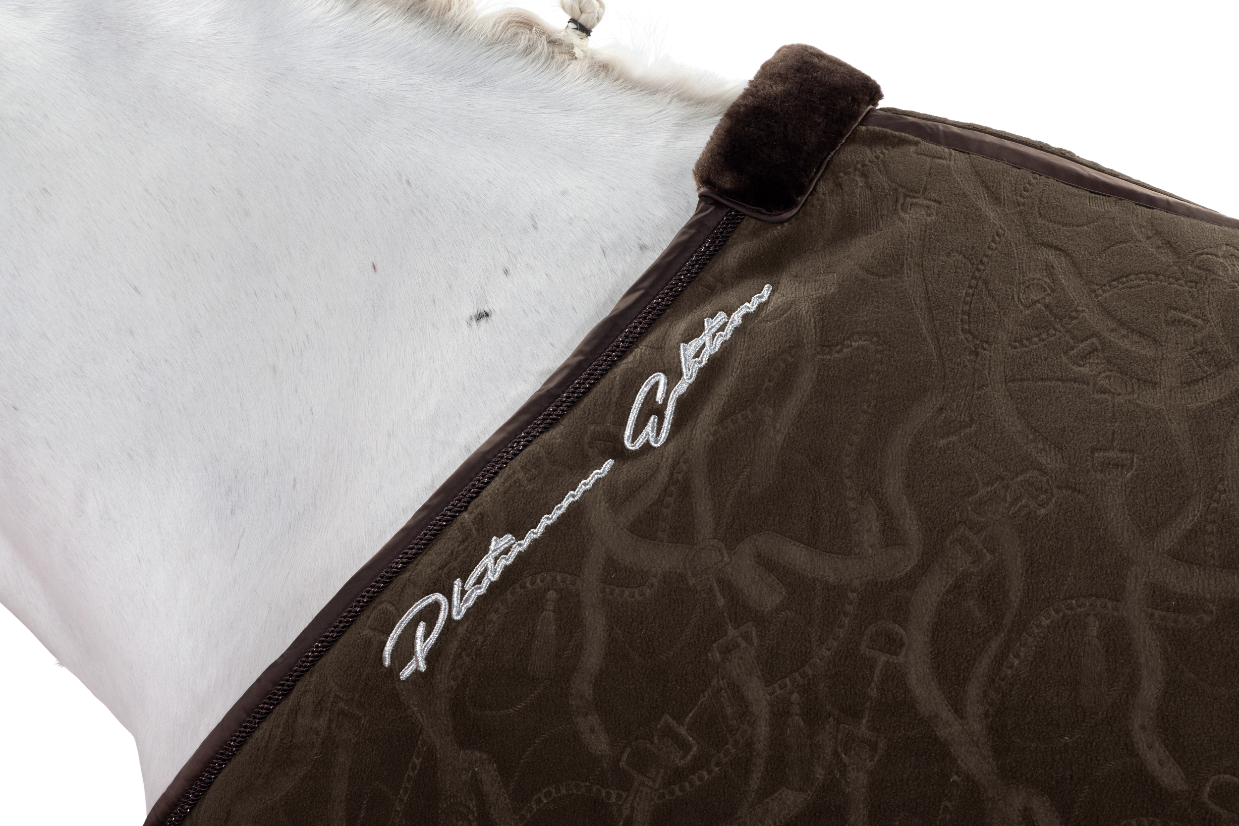 havannabrown Eskadron Platinum Fleece Stamp FauxFur Abschwitzdecke Lining geige 