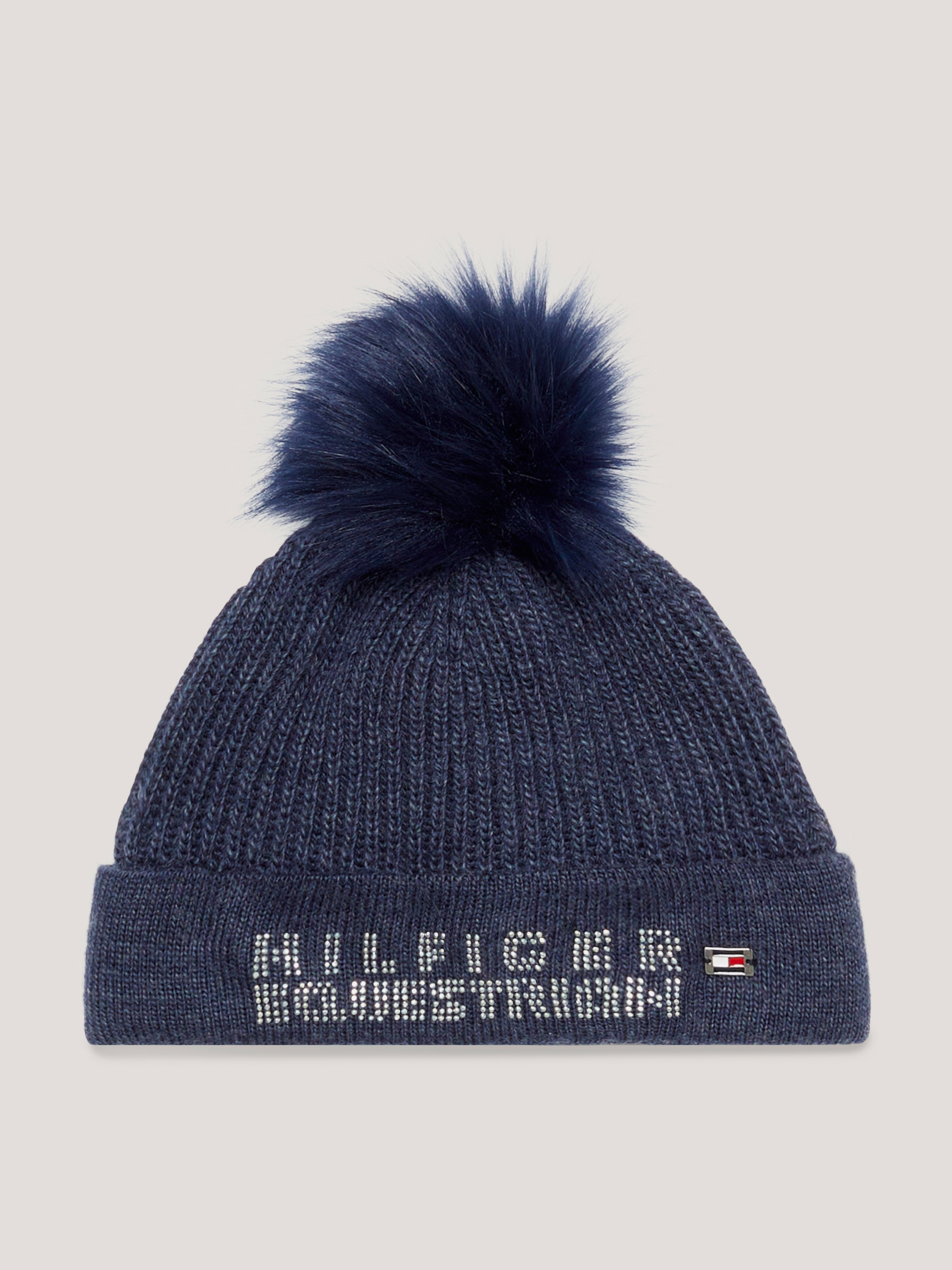 Mütze Rib-Knit Pom Pom Beanie