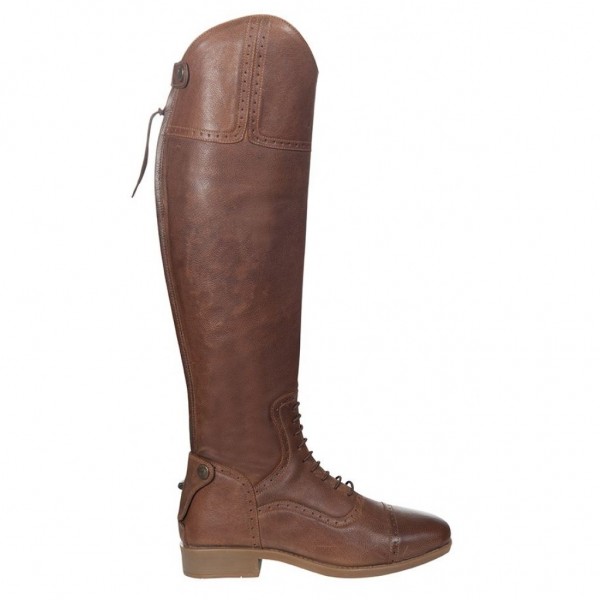 Lederreitstiefel Carmona brau Reißverschluss Reitstiefel wasserfeste Sohle HKM 